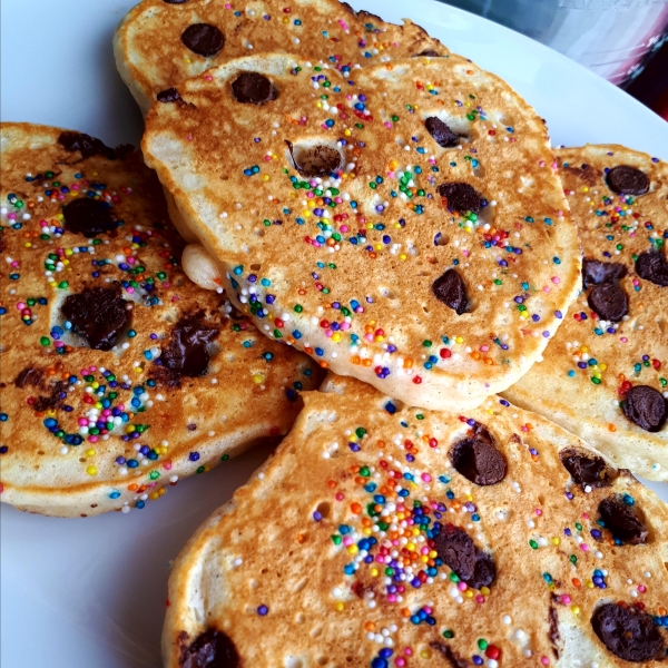 Funfetti® Pancakes with Vanilla Cream Sprinkle Sauce
