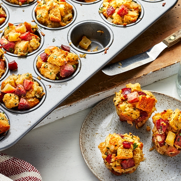 Smoked Sausage and Apple Stuffing Bites