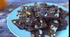 Blueberry, Coconut, and Pistachio Chocolate Bark