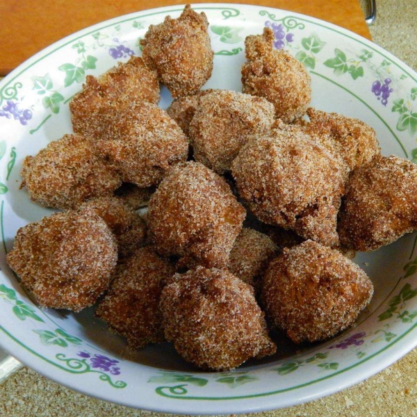 Carrot Cake Donut Holes with Cream Cheese Dip