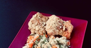 Baked Chicken Thighs, Rice, and Vegetables