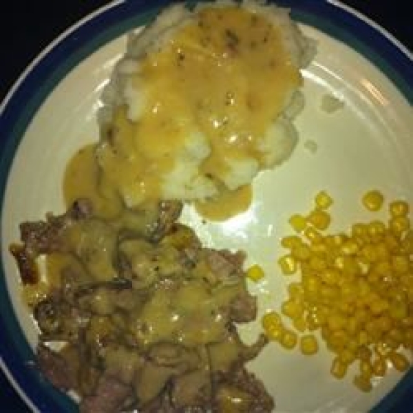 Cheddar Mushroom Pork Steaks