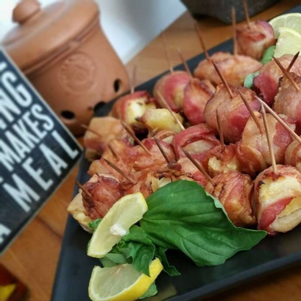 Bacon Wrapped Pineapple and Water Chestnuts