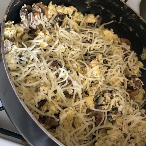 Onion and Mushroom Scrambled Eggs