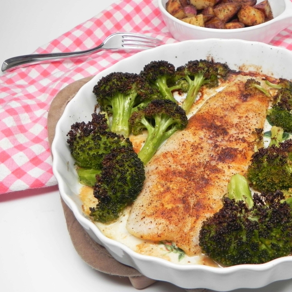 Old Bay Tilapia with Broccoli