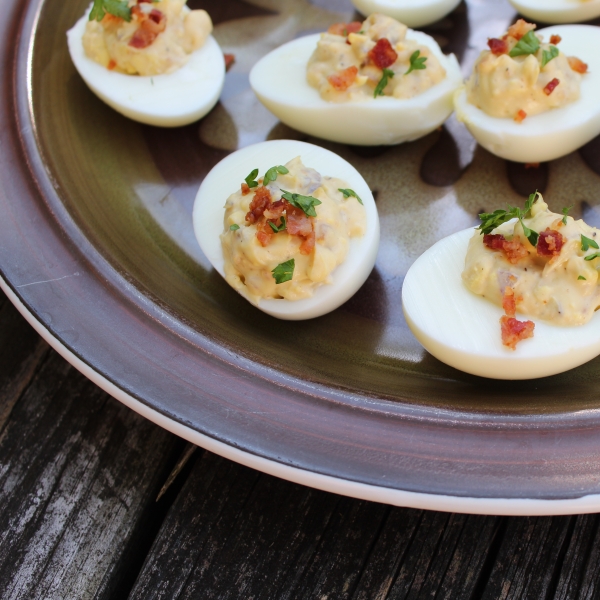 Bacon Balsamic Deviled Eggs