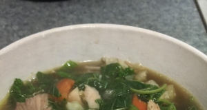 Green Amaranth and Chicken Soup