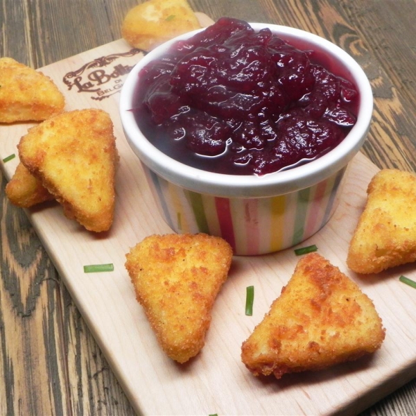 Deep-Fried Camembert and Cranberry Sauce