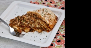 Spicy Beef and Bean Enchilada Pie