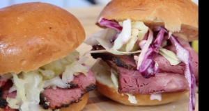Smoked Corned Beef Sandwiches with Coleslaw