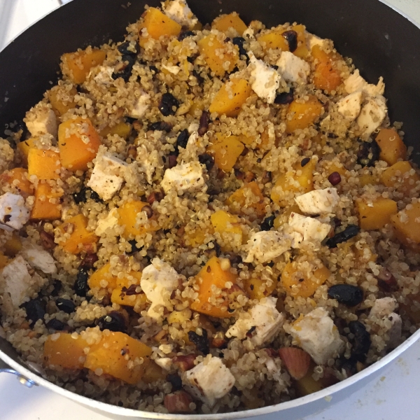 Quinoa with Butternut Squash, Chicken, and Goat Cheese