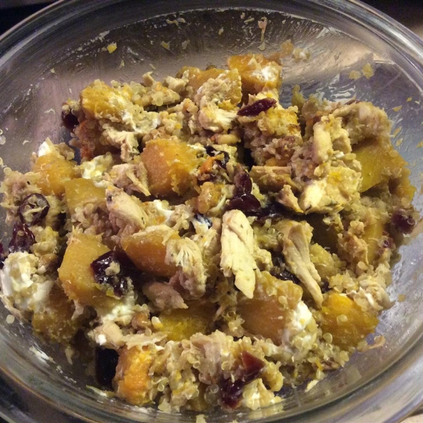 Quinoa with Butternut Squash, Chicken, and Goat Cheese