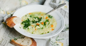 Vegetarian Chicken Orzo Soup