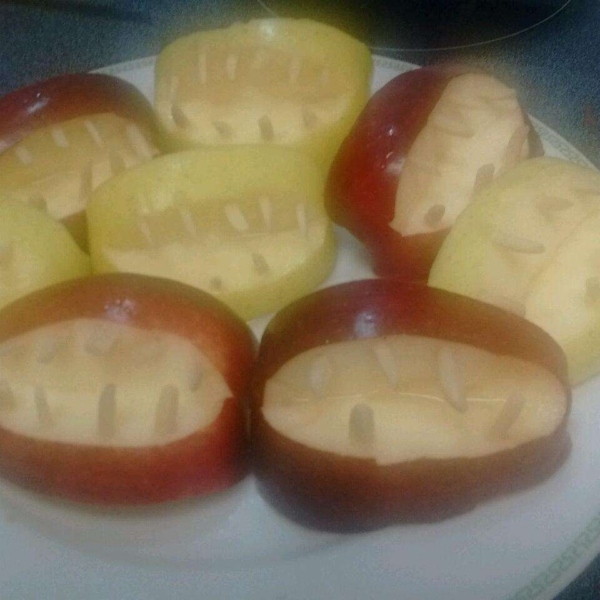 Halloween Fruit Apple Teeth Treats