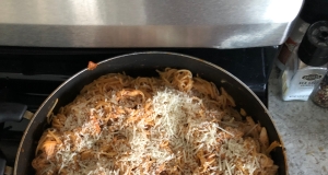 Simple Spaghetti with Chicken, Parmesan and Mozzarella