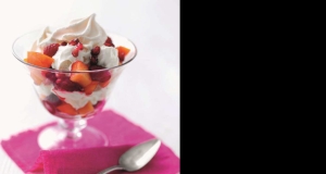 Persimmon, Raspberry, and Pomegranate Eton Mess