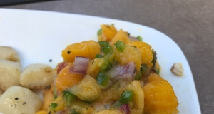 Grilled Ranch Pork Chops with Peach Jalapeno Salsa