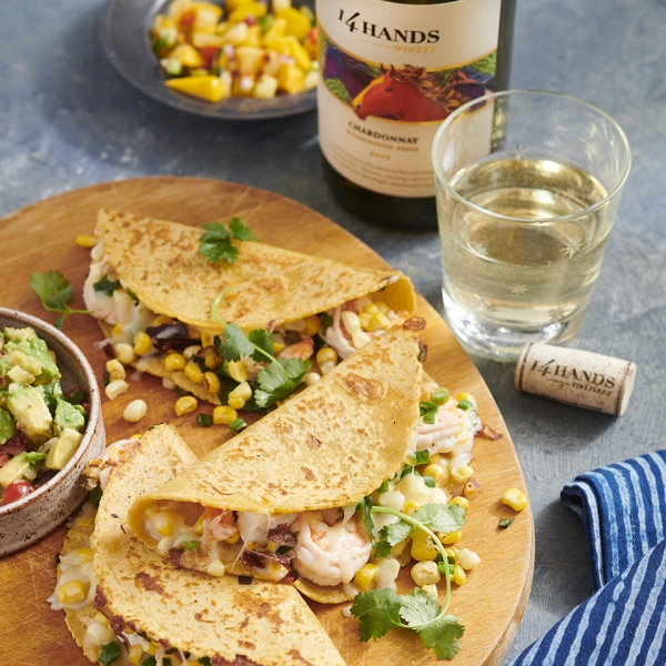 Corn and Shrimp Quesadillas