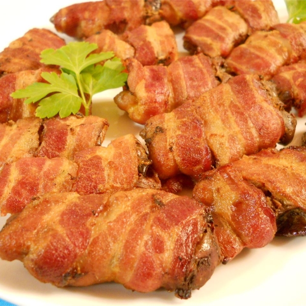Baked Chicken Livers with Bacon
