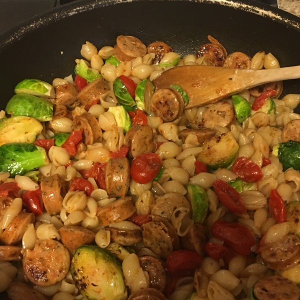Fusilli with Grape Tomatoes and Sausage