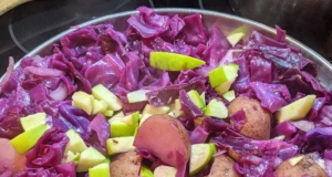 Sausage Smothered in Red Cabbage