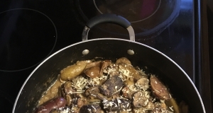 Pan Fried Fingerling Potatoes with Wild Mushroom Sauce