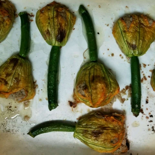 Roasted Stuffed Squash Blossoms