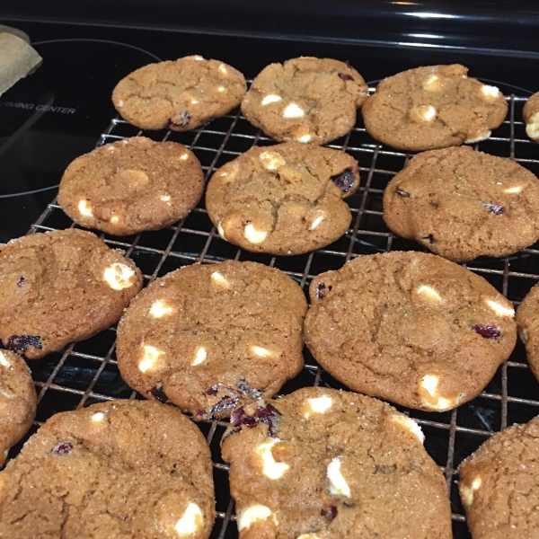 Chewy White Chocolate Chip Gingerbread Cookies