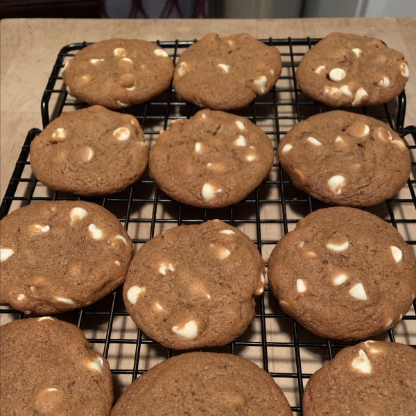 Chewy White Chocolate Chip Gingerbread Cookies