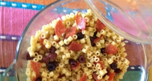Pasta Pearls and Olive Salad