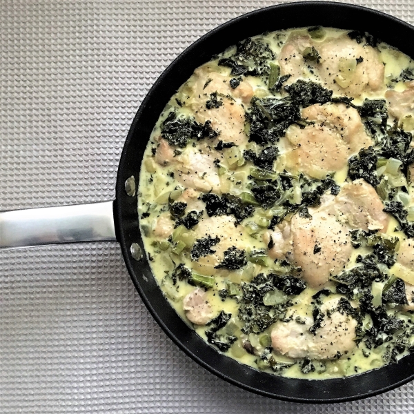 Chicken and Kale in Cream Sauce