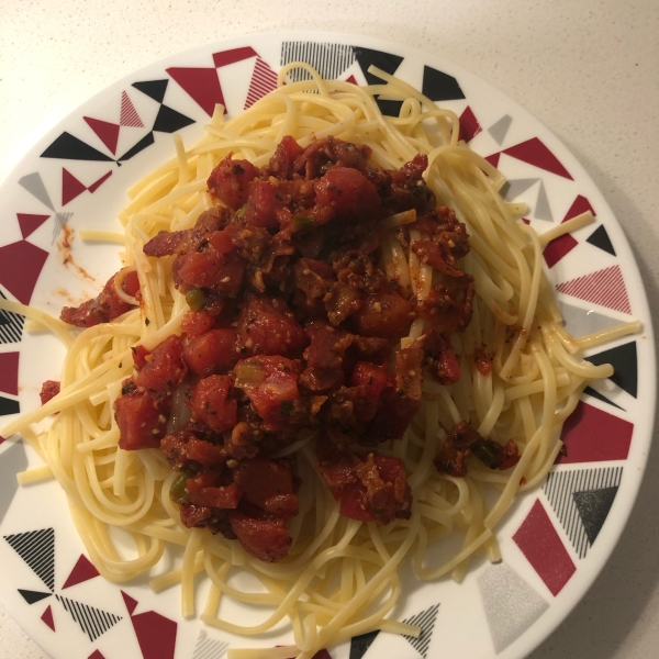 Peppered Bacon and Tomato Linguine