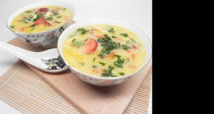 Chicken and Peppers Egg Drop Stew