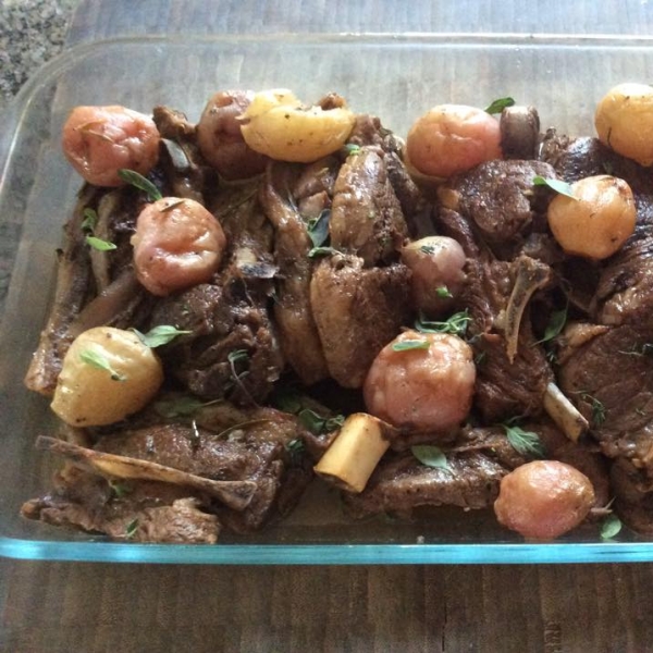 Braised Lamb with Radishes and Mint