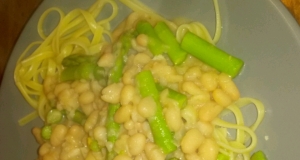 Vegetarian White Bean 'Alfredo' with Linguine