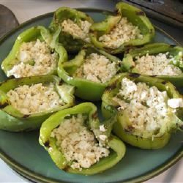 Grilled Bell Peppers with Goat Cheese