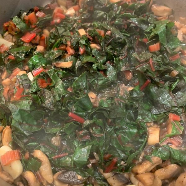 Savory Swiss Chard with Portobellos
