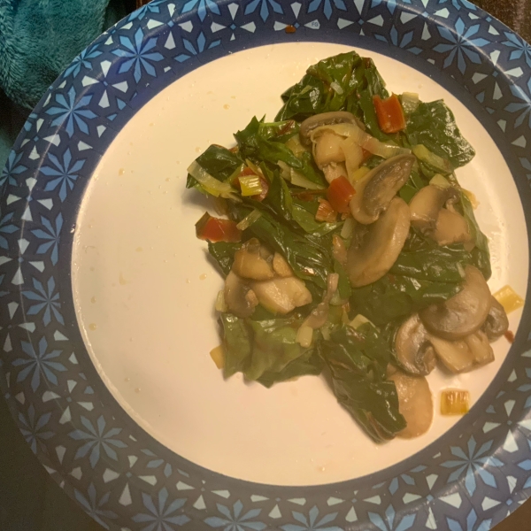 Savory Swiss Chard with Portobellos