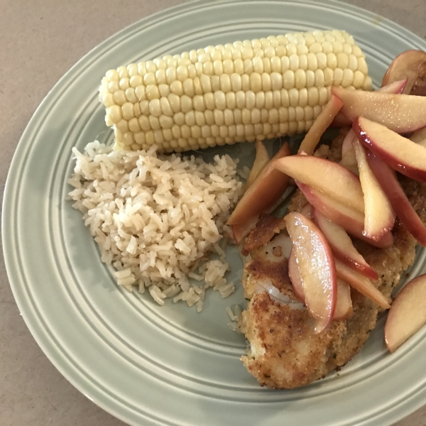 Sea Bass with Honeyed Apples