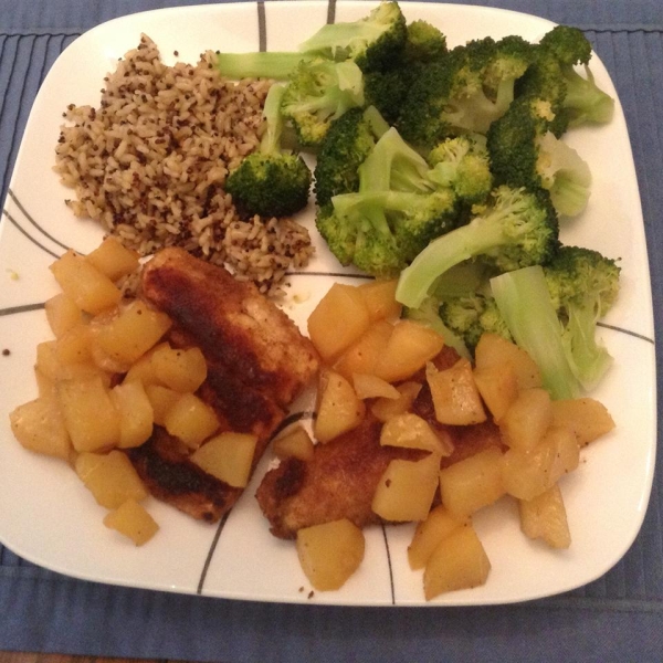 Sea Bass with Honeyed Apples