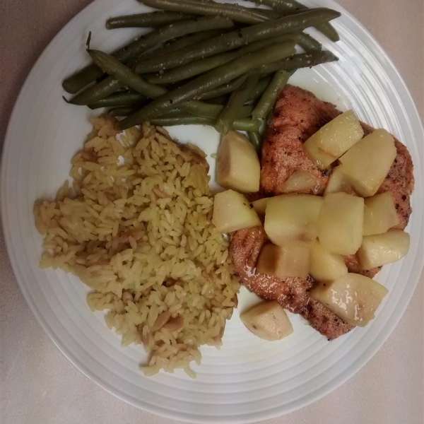 Sea Bass with Honeyed Apples