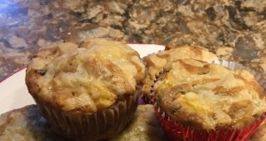 Summer Peach, Basil & Cheddar Muffins