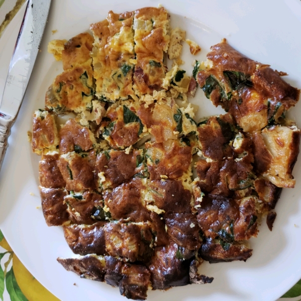 Bacon and Potato Frittata with Greens