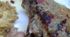 Bone-in Pork Roast with Apple-Rhubarb Glaze