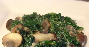 Creamed Spinach and Mushrooms for One