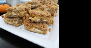 Pumpkin Cheesecake Bars with Streusel