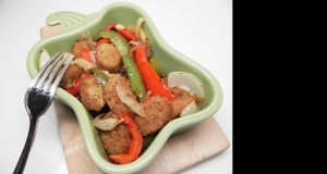 Air Fryer Beyond Meat Brats, Onions, and Peppers