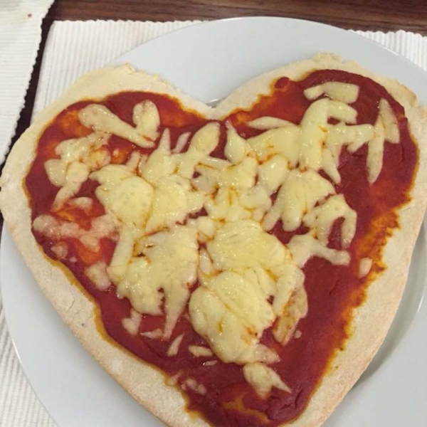 Liv and Zack's Romantic Heart Pizza