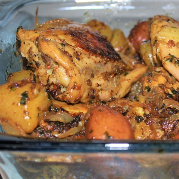 Lemon and Herb-Roasted Chicken and Potatoes