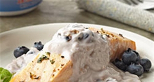 Greek Salmon with Blueberry Tzatziki